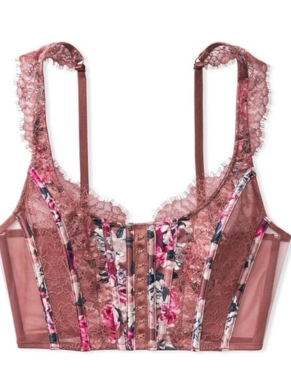 Victoria's Secret Dream Angel Rose Floral Lace Longline hook corset - Picture 1 of 7